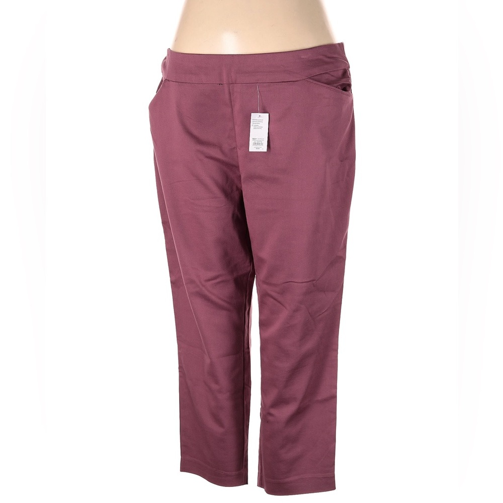 Croft & Barrow Straight Mid-Rise Pants, Size 10 Regular, Color: Crushed Berry